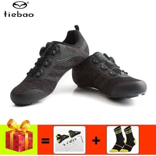 TIEBAO Cycling shoes road sapatilha ciclismo breathable self-locking bicycle riding sport sneakers professional road bike shoes