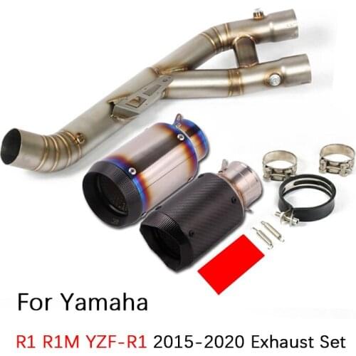 Delete Catalyst for Yamaha R1 R1M YZF-R1 2015-2020 Motorcycle Exhaust Pipe Middle Link Pipe Slip On 61 mm Escape No DB Killer