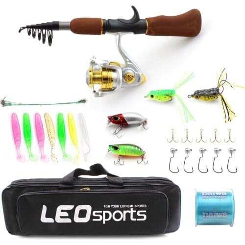 1.55Meter ultrashort Portable Casting Rod and reel Fishing Tackle set Novice fishing Travel fishing fish Outdoor sports fishing