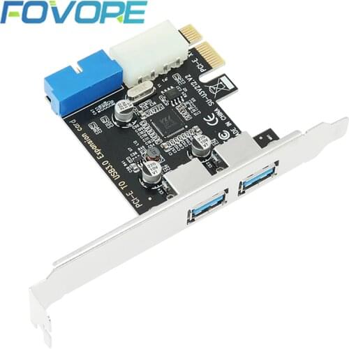USB PCI e Adapter 2 port USB 3 PCI e Adapter card PCI-e USB3.0 19 20pin converter controller PCI-e USB3 expansion board For PC