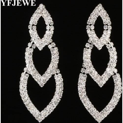 YFJEWE Fashion Jewelry Gold & Silver Color Full Crystal Women Water Drop Earrings Wedding Love Earring Brinco Bijouterie E285