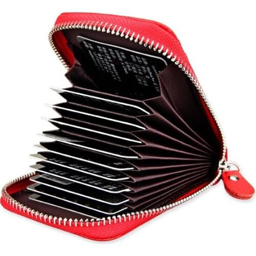 Genuine Leather Unisex Card Holder Wallets High Quality Female Credit Card Holders Women Pillow Card Holder Purse