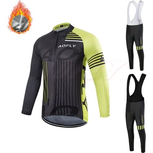 2020 Winter Black Striped Cycling Suit Cycling Pants Fleece Suit Cycling Warm Coat Cycling Clothing Sets
