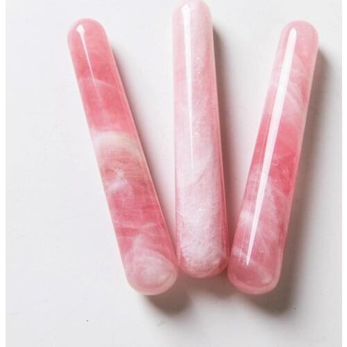 Natural Rose Quartz Gua Sha Scraping Massage Tool, Massage Wand for Acupuncture Therapy Stick Point Treatment Mothers Day Gift