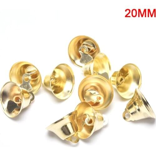 10mm-38mm 10pcs Small Gingle Bell Gold Bells DIY Handmade Metal Crafts Wedding Home Party Decoration