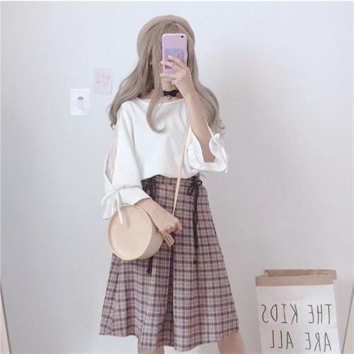 2020 New Korean-Style College Students Skirt Fashion Two-Piece Summer fairy dress tea party lolita dress sweet lolita doll