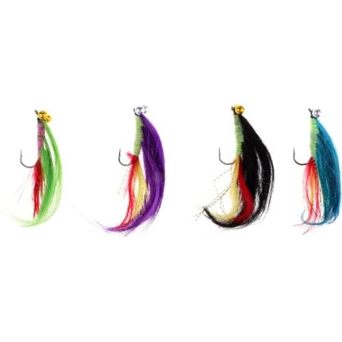 4pcs Fly Fishing Flies Streamer Trout Lures 4 Patterns Assortment Fly Hooks