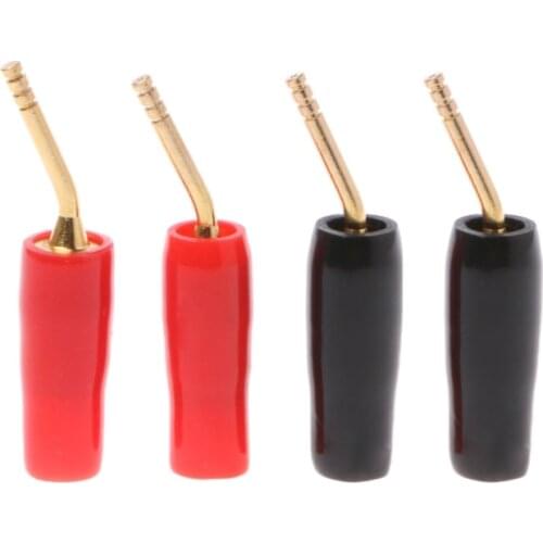 4 Pcs Wire Pin Terminal Plug Banana Plugs Speaker Screw Lock Cable Connectors