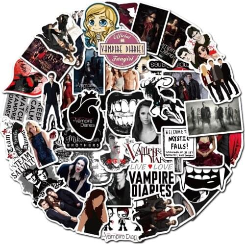 50pcs/set The Vampire Diaries Stickers For Skateboards Motorcycle Phone Laptop Suitcase Waterproof Stickers