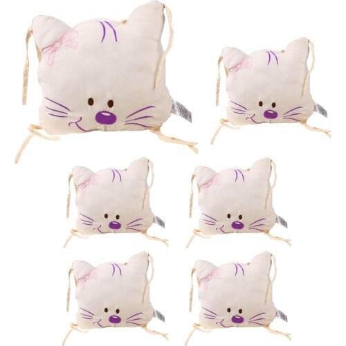 6Pcs Baby Soft Cotton Crib Bumper Newborn Bed Cot Protector Pillows Infant Cushion Mat Nursery Bedding Room Decor