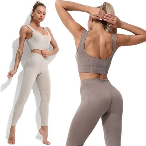 Seamless Yoga Set Two Piece Set High Waist Legging Gym Crop Top Women Sportswear Workout Clothes for Women Sport Suits Outfit