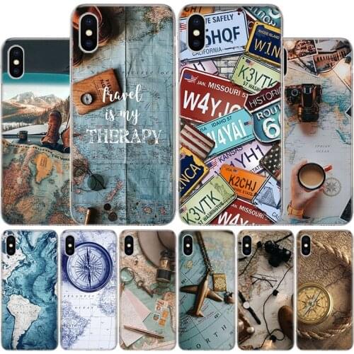 World Map Travel Plans Cover Phone Case For Apple iphone 11 12 Pro XR X XS Max 7 8 6 6S Plus + 7G 6G 5 SE 2020 Coque Popular