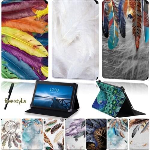 PU Leather Tablet Case for Lenovo Tab E7 /Tab E8 /Tab E10 Anti-Dust Tablet Four Corner Protection Stand Folding Case+Stylus