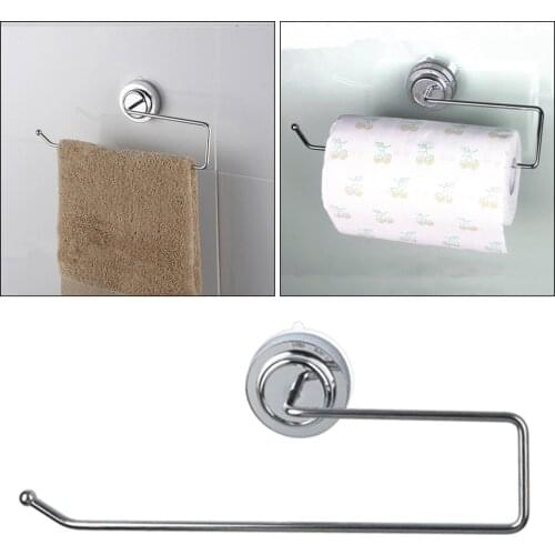 Modern Vacuum Suction Cup Toilet Paper Holder, Removable Bracket for Bathroom Kitchen