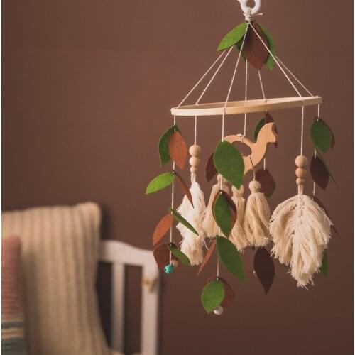 Baby Rattle Mobile Toys Wooden Hanger Crib Toy Bed Hanging Newborn Wind Chimes Bell Nordic Kids Room Decoration Newborn gifts