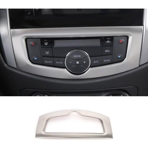 For Nissan Navara 2017 18 19 2020 Stainless Silvery Car air conditioner Switch panel Cover Trim Sticker Car accessories Styling