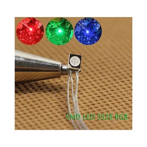 Evemodel T3528RGB 20pcs Pre-soldered micro litz wired leads Red Green Blue SMD Led 3528 railway model building kit