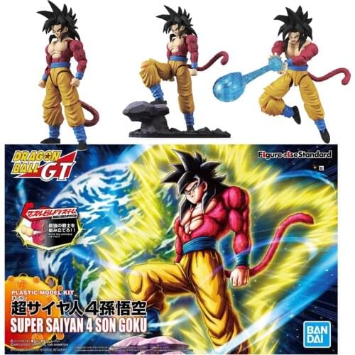 Original BANDAI Figure-rise Anime Dragon Ball Z Son Goku Super Saiyan 4 Assembly Model Anime Action Figures Toys for Children