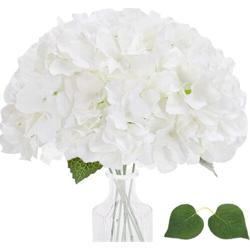 Hydrangea Flowers 10pcs Fake Hydrangea Silk Flowers with Stems for Wedding DIY Centerpieces Bouquets Home Decoration