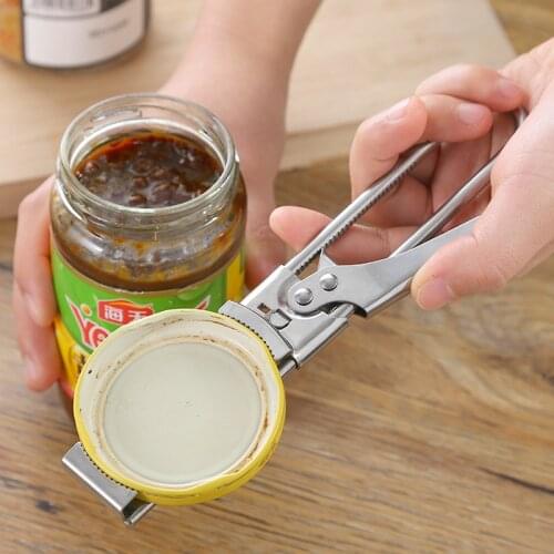 Stainless Steel Can Be Adjusted Screw Cap Tool Household Seasoning Bottle Canned Fruit Opening Tool Labor-Saving Bottle Opener