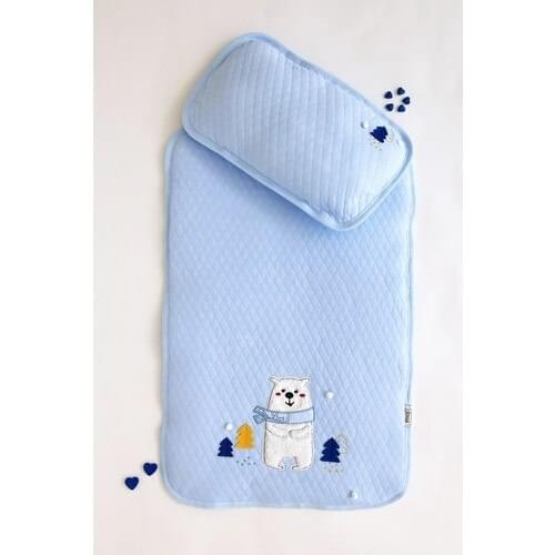 Image Bebe Polar Bear Quilted Erk Bottom Opening Blue baby care bottom opening cloth