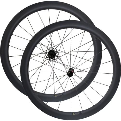 700C 50mm Height Carbon Fiber Road Bicycle Wheels Clincher Tubular Tubeless Front/Rear Wheel with Koozer RS330 Vbrake Hub