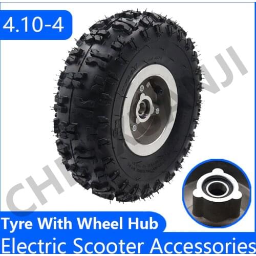 4.10-4 Tire Wheel With 4 inch Hub Rim and Inner Tube with 4.10-4 tyre and inner tube fits ATV Quad Go Kart 47cc 49cc