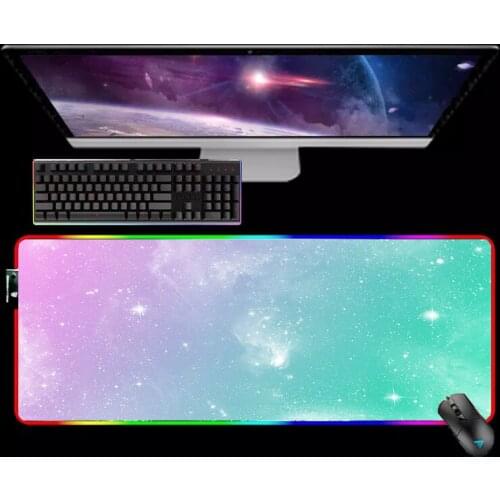 Starry Sky Rgb Mousepad Gaming Rubber Mat Rgb Mouse Pad Gamer Mouse Mats Xxl Mause Pad Anime Computer Desk Diy Mice Keyboards