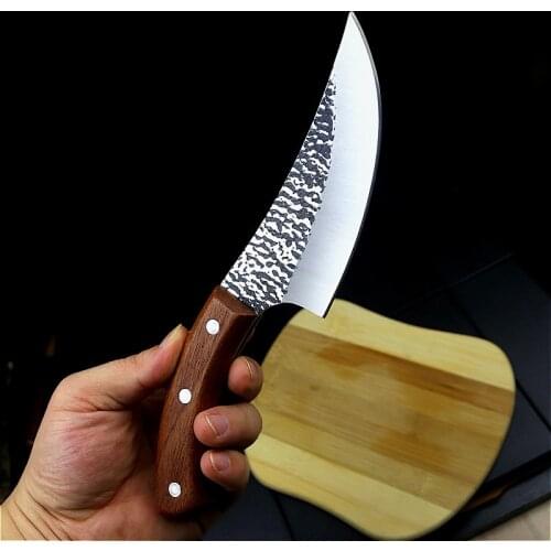 Sharp tang kitchen knife hand-forged high carbon composite steel kitchen knife meat cleaver meat cleaver Boning knife+Knife oil