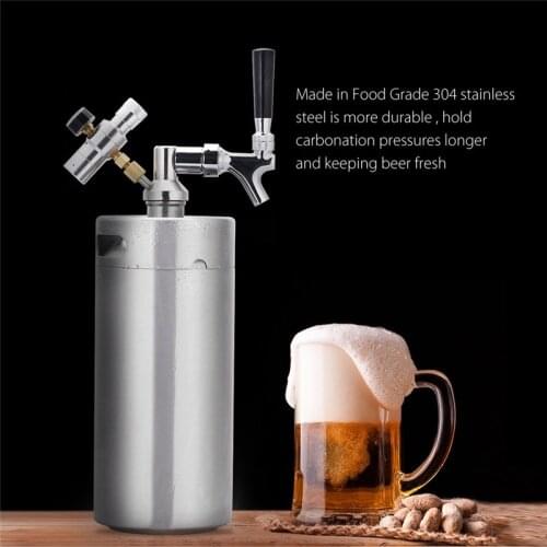 2L/3.6L/5L/8L Stainless Steel mini keg Beer Keg Pressurized Growler Craft Beer Dispenser System Home Brew Beer Brewing brewing