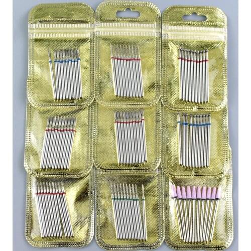 10pc Milling Cutter Set Diamond Stone Electric Manicure Drills Nail Drill Cuticle Clean Bits Burr Accessories Nail Art Equipment