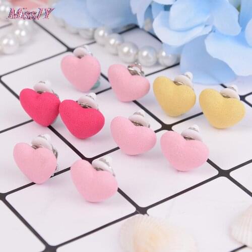 New 1 Pair Heart And Star Flower Shape Children Earrings Lovely Pearl Earrings For Girls Without Ear Hole Clip Earrings
