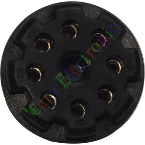 Wholesale and retail 20pc 8Pin Gold Bakelite Octal Pin Plug Base For Tube Test Power Supply Cable amp free shipping
