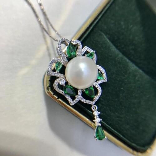 NEW ARRIVAL Exquisite 925 Sterling Silver Pendant Base Settings Mountings Findings Parts for Pearl Crystal Jade Agate 5pcs/lot