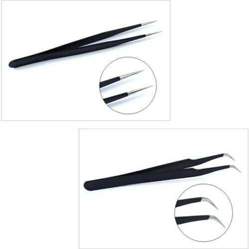 Tweezers Straight Curved Anti-Static Nail Nipper Picker Rhinestone Nail Art Lovers Diy Making Design Hand Tool