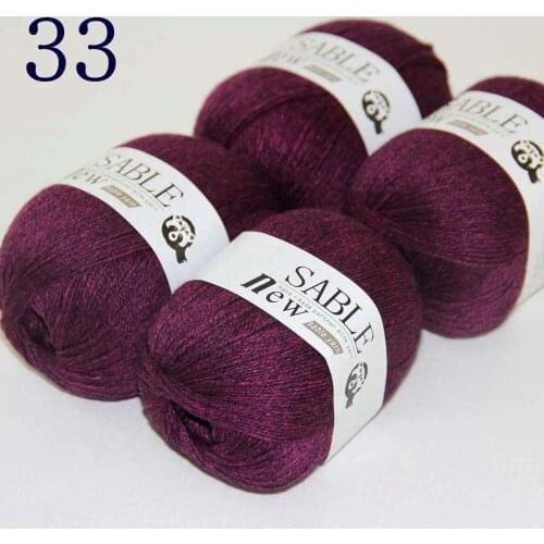 Sale Super Soft 4X50g Pure Sable Cashmere Wrap Shawls Hand Knit Wool Crochet 243-33 Wine Black