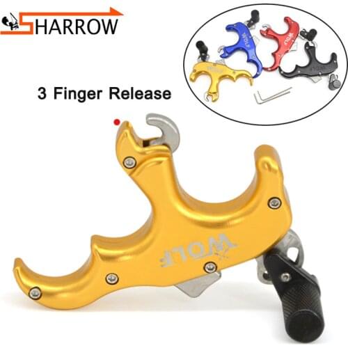 Archery Compound Bow Release Automatic 3 Finger Bow Release Aids for Shooting Training Grip Trigger Releases Hunting Accessories