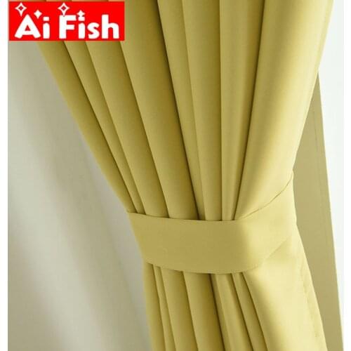 High Precision Yellow Thermal Curtains for Bedroom Window Treatments Blackout Hotel Office Terrace Decorations Curtain Panels#35