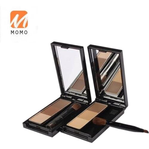 Tri-Color Eyebrow Powder Eyebrow Brush Natural Three-Dimensional Waterproof Sweat-Proof Long-Lasting Blooming Brow Cream