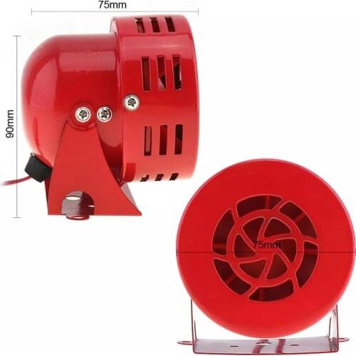 Universal 12V High-Quality Durable Metal Red Automotive Motorcycle Air Raid Siren Horn Car Truck Motor Driven Alarm 110dB