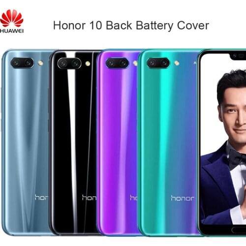 Back Glass For Huawei honor 10 Back Cover Housing with Rear Camera Lens For Honor 10 Battery Door Back Cover COL-L29 Replacement