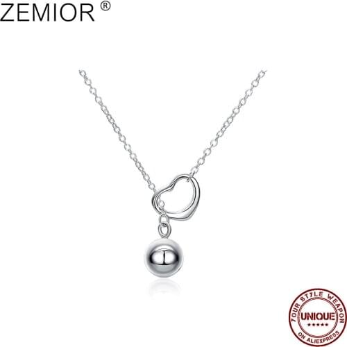ZEMIOR Heart Drop Ball Romantic Unisex Pendant Necklaces For Women And Men Simple White Necklace Wedding New Fashion Jewelry