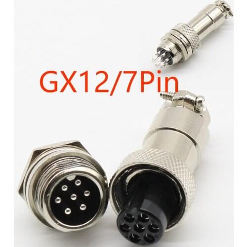 1pcs GX12 7 Pin Male & Female 12mm Wire Panel Connector Aviation Plug L93 GX12 Circular Connector Socket Plug Free Shipping