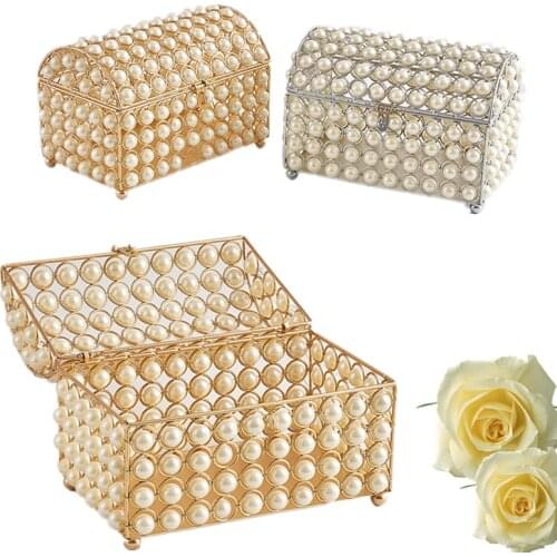 1Pc Nordic Pearl Jewelry Storage Box Lipstick Holder Makeup Organizer Earring Ring Container with Cover