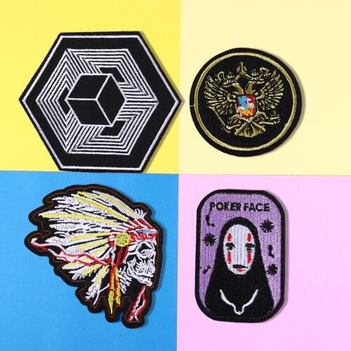1PCS High Quality Faceless Man Embroidery Tribal elders Patches 3D Badge Patch Patches Russia Appliques