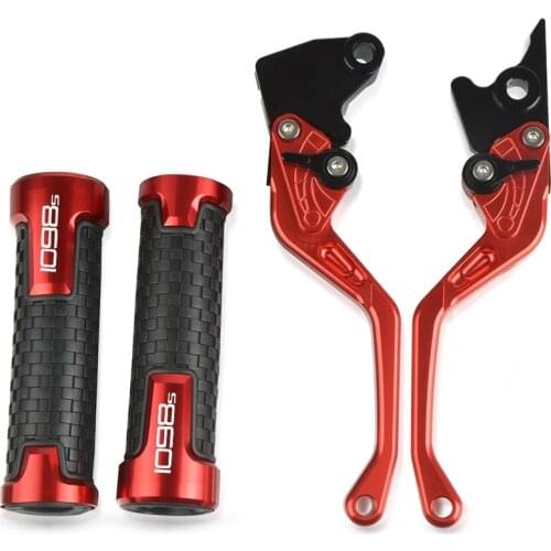1098 s Handbrake with Hand Bar Cover Grips Tubes Brake Handle Clutch Levers Motorcycle Thruster Grip For DUCATI 1098S 2007 2008