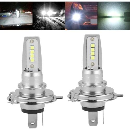 2pcs H4 LED Headlight Bulb 12-24V 80W 8000LM 6000K Waterproof Dustproof Car Fog Light Easy Install Auto Lighting Accessories