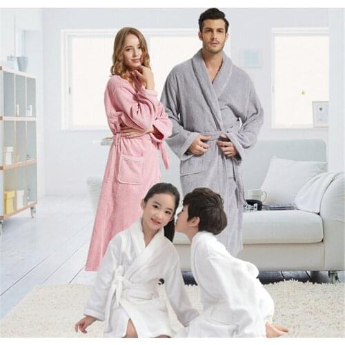 Hotel absorbent yukata bathrobe childrens terry robe thickened lengthened couple beauty salon yukata parent-child pajamas new