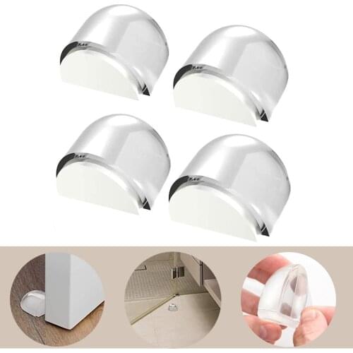 Acrylic Door Stopper No Need Punch Transparent Self Adhesive Door Holder Door Stop For Home Office Protect Walls Furniture 1pcs