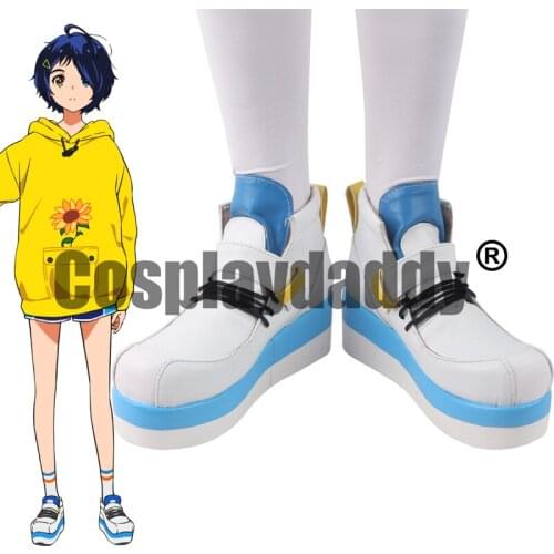 Wonder Egg Priority Ai Ohto Halloween Carnival Cosplay White Blue Platform Lace-Up Shoes S008